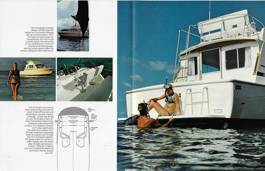 Bertram Flybridge Cruiser — vintage photo