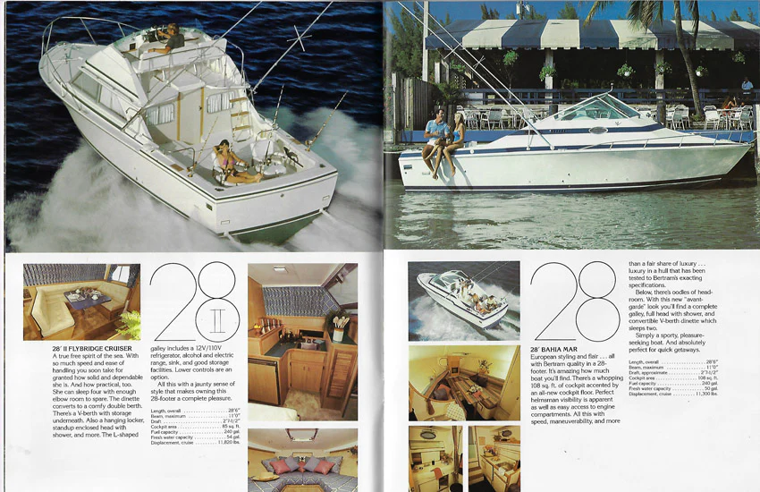 Bertram Flybridge Cruiser — vintage photo