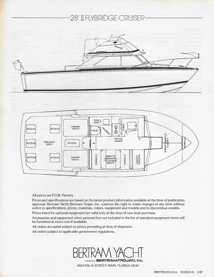 Bertram Flybridge Cruiser — vintage photo